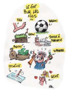 Gab | Gab - Dessin original couleur - Qatar, l’autre pays du foot - Le foot pour les nuls - (2022) | Catawiki