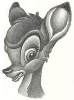 Joan Vizcarra | Bambi - Original Drawing - Joan Vizcarra - Signed - Pencil Art - Original Artwork | Catawiki