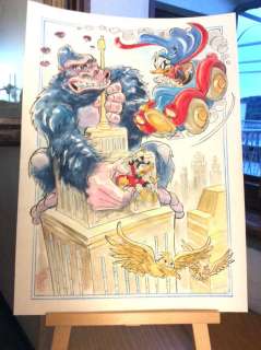 Alessandro Gottardo | Duck Avenger - â€œEmpire State Duckburgâ€ - Signed Original Painting by Alessandro Gottardo - Page volante - Exemplaire unique - (2021) | Catawiki