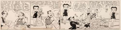 Bud Counihan - Betty Boop Encre de Chine pour le strip 26 octobre 1934 des