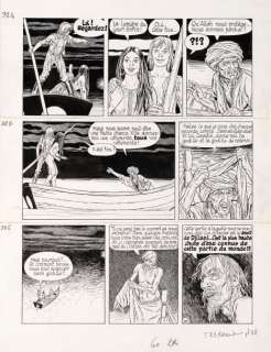 Paul Cuvelier - Corentin - Le royaume des eaux noires  Encre de Chine pour