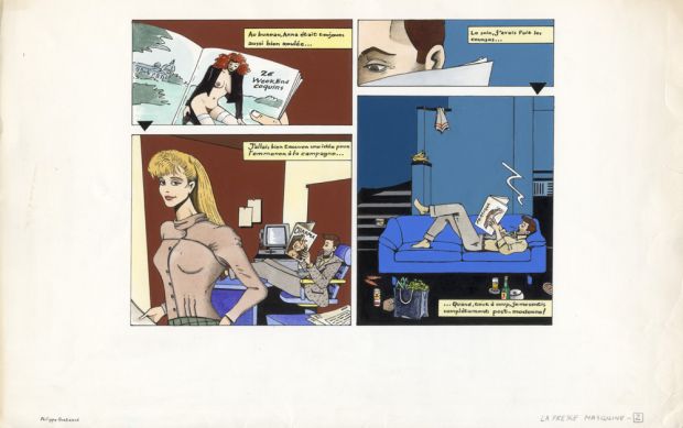 Philippe Bertrand | Histoire courte La presse masculine – planche originale 2 | Galerie Barbier