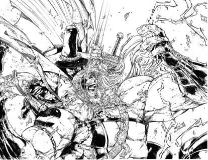 Adelso Corona - Gunslinger#12 Pages4-5 Inks