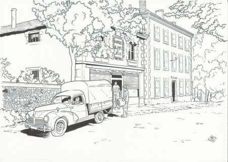 San, Yen | San, Yen - Dessin original - Nationale 7, de Paris à Menton T4 - (2020) | Catawiki