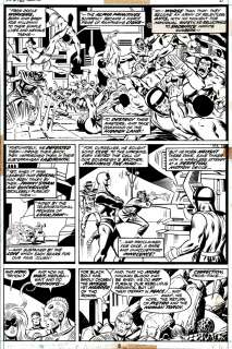 John Buscema Joe Sinnott - fantastic four #132 p 8 (mr. Fantastic; medusa; human torch; the thing; black bolt; quicksilver; gorgon; karnak; triton; lockjaw; maximus! ) 1972