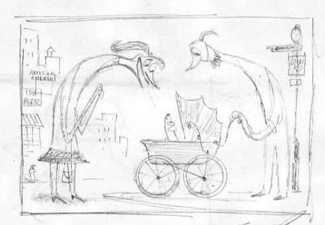 Bob Staake | Washington Post - Dog Pram ($50.00) | Comic Art Collective