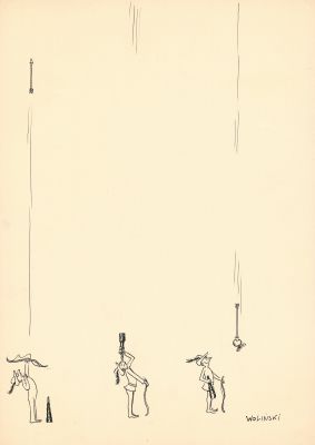 Wolinski | Guillaume Tell 2 - Encre de Chine sur papier | Huberty Breyne Gallery