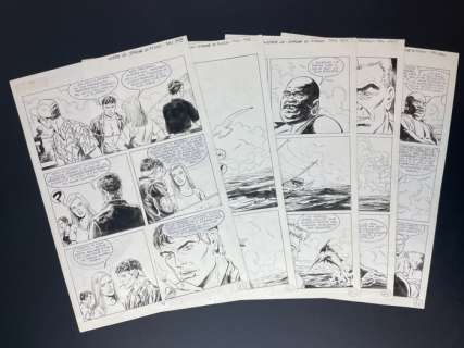 Busticchi E Paesani | Mister No - 5x tavole originali in sequenza "Spiagge di fuoco" - Page volante - Exemplaire unique - (2000) | Catawiki