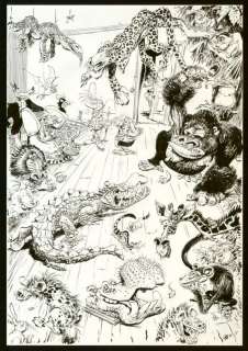 Marc Hardy - Le Taxidermiste empaillé, illustration originale réalisée en 2018 en hommage à Raymond Macherot et Tex Avery - Pierre Tombal