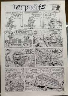 Pica | Pica - Planche originale - Les Profs T1 - Interro surprise - (2000) | Catawiki