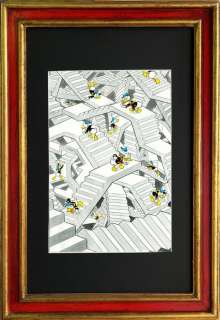Tony Fernandez, Disney Artist | Donald Duck Inspired By M. C. Escher’s "Relativity" (1953) - Original Painting - Tony Fernandez Signed - Framed - Original Art - 71x4x48 cm - No reserve price! | Catawiki