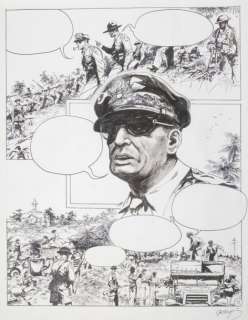 Dupuis Pierre-Léon | Â«Général Mac ArthurÂ». Encre de Chine sur papier pour | Tessier Sarrou