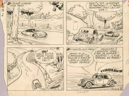 Franquin - Spirou et Fantasio, planche n°21B Ã  l‘encre …