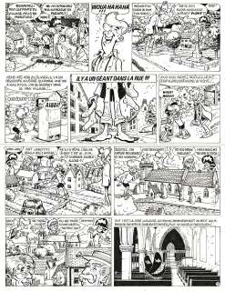 Jacques Devos - Lot 189 - Génial Olivier, planche originale à l’encre de chine.