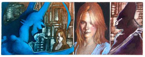 JOHN BOLTON BATMAN PAINTED ORIGINAL ART FROM "MANBAT" COMIC W/PRINTED COMIC BOOK. | Hake’s