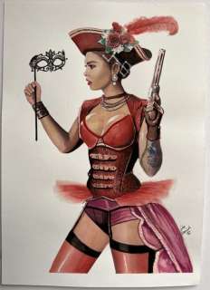 Heijink, John | Piet Heyn - Heijink, John - Originele tekening in kleur - Pin up - Page volante - Exemplaire unique - (2022) | Catawiki