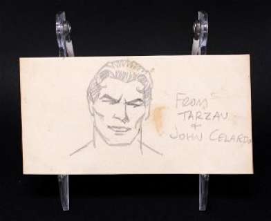 John Celardo Signed Tarzan Sketch | Taurus Auctions