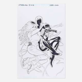 Lot 414 - Greg Land, Spider-Man: Black Suit & Red Variant Cover D Original Art (Marvel Comics, 2024)