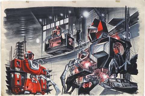 Toshio Okazaki Hand-Drawn Color Manuscript "Kosoku Denjin Albegas" | Mandarake (Big Web)