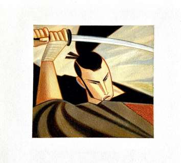 Serio, Andrea | Serio, Andrea - Illustrazione originale a pastelli "Samurai" | Catawiki