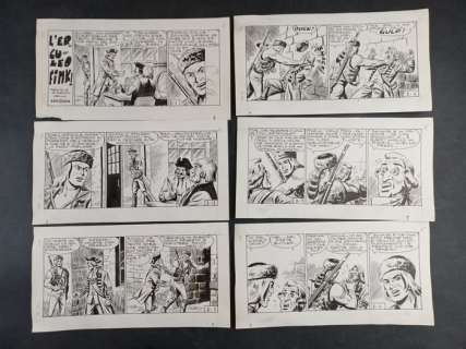 Essegesse | Grande Blek Collana Freccia - EsseGesse - 6x Strisce Originali "L’Erculeo Fink!" - Page volante - Exemplaire unique - (1964) | Catawiki