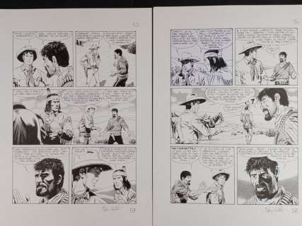 Boselli, Civitelli | Tex Speciale n. 27 - Fabio Civitelli - 2x Tavole Originali Consecutive "La Cavalcata del Morto" - Firmate - Page volante - Exemplaire unique - (2012) | Catawiki