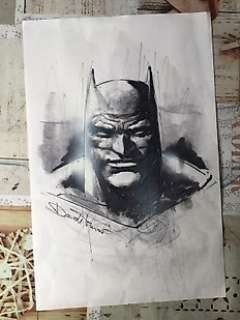 Davide Furnò - Davide Furnò - batman tecnica mista dimensioni 21,5 centimetri per 31,5 centimetri su carta - Page volante - Exemplaire unique