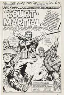 Jack Kirby and George Roussos (as George Bell) Sgt. Fury #7 Splash Page 1 Original Art (Marvel, 1964). With - | Heritage