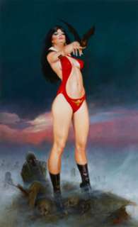Enric (Enrique Torres-Prat) Vampirella Painting Original Art (undated). Vampirella strikes yet another alluring - | Heritage