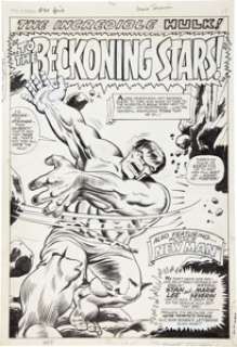 Marie Severin and Herb Trimpe Tales to Astonish #94 Hulk Splash Page 1 Original Art (Marvel, 1967). Behold - | Heritage