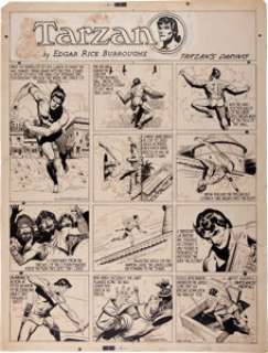 Burne Hogarth Tarzan Sunday #728 Comic Strip Original Art dated 2-18-44 (United Feature Syndicate, 1944). The - | Heritage