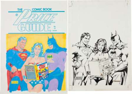 Don Newton and Joe Rubinstein Overstreet Comic Book Price Guide #13 Cover Featuring Superman, Wonder Woman, and -