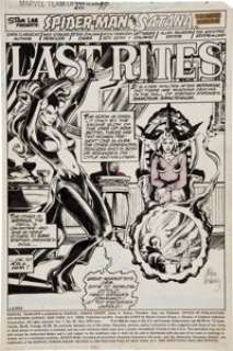 Mike Vosburg and Steve Leialoha Marvel Team-Up #81 Spider-Man and Satana Splash Page 1 Original Art (Marvel, -