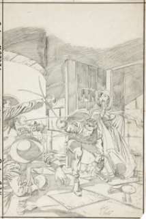 Gil Kane Alternate Unpublished All-American Western #122 Johnny Thunder Cover Pencils Original Art (c. -