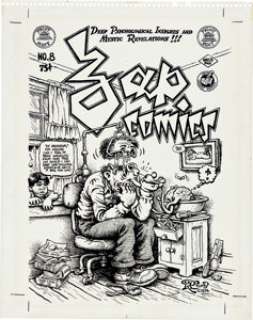 Robert Crumb Zap Comics #8 Cover Original Art with Color Separations and Hand-Written Letter (Print Mint, - | Heritage