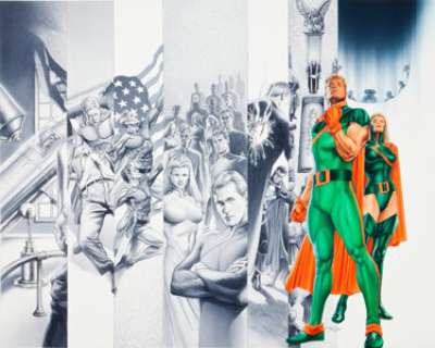 Doug Klauba and Alex Ross Project Superpowers: Chapter Two #12 "Dynamic Man Origin" Double-Page -