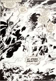 John Buscema and Vince Mielcarek Silver Surfer: Judgment Day Galactus Splash Page 55 Original Art (Marvel, 1988). - | Heritage