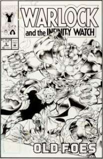 Angel Medina and Bob Almond Warlock and the Infinity Watch #5 Cover Original Art (Marvel, 1992). The cosmic superhero - | Heritage