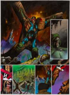 Nick Percival Judge Dredd: Goodnight Kiss Page 5 Original Art (Titan, 2001). Judge Dredd is crucified by -