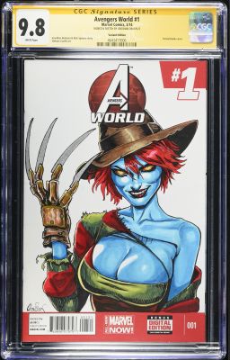 Avengers World #1 CGC 9.8 Signed & Sketched by Obsidian