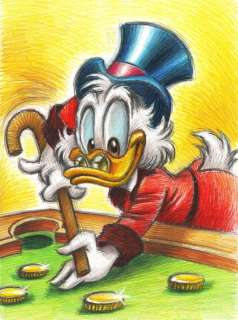 Joan Vizcarra | Uncle $crooge Playing Billiards - Fine Art Giclée - Joan Vizcarra Signed - Canvas - EO | Catawiki