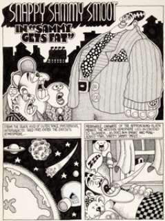 Skip Williamson Bijou Funnies #4 Snappy Sammy Smoot Complete 6-Page Story Original Art (Print Mint, 1970). -