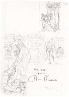 Brian Bolland Batman: The Killing Joke Page 36 Preliminary Pencil Sketch Original Art Signed by Alan Moore -