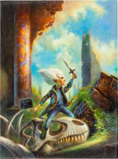 Bob Eggleton Bedlam‘s Edge Paperback Novel Cover Painting Original Art (Baen, 2004). Striking cover art -