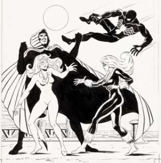 Jean Frisano Nova #91 Cover and Color Guide Spider-Man, Cloak & Dagger Original Art (Editions Lug, 1985).... (Total: 2 Original Art)