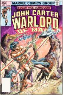 Gil Kane and Rudy Nebres John Carter, Warlord of Mars #7 Hand-Colored Cover Original Art (Marvel, 1977)....