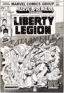 Jack Kirby and Frank Giacoia Marvel Premiere #29 Cover Bucky and the Liberty Legion Original Art (Marvel, 1976)....
