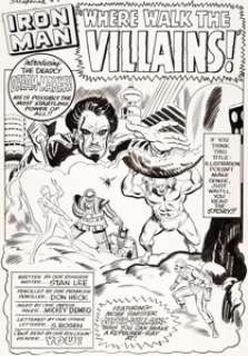 Don Heck and Mike Esposito (as Mickey Demeo) Tales of Suspense #67 Splash Page 1 Iron Man Original Art (Marvel, 19... | Heritage