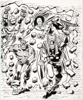 Marvel Artist Avengers Annual 1975 Cover Original Art (Marvel UK, 1975).... | Heritage