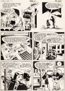 Will Eisner The Spirit Weekly Newspaper Section Story Page 3 Original Art dated 4-6-47 (Register and Tribune Syndi... | Heritage